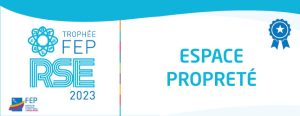 Visuel pour notre prix reçu par la FEP en 2023 pour notre engagement en RSE